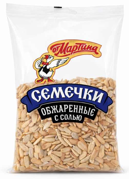 Отборные обжаренные семена подсолнечника, очищенные и посоленные.